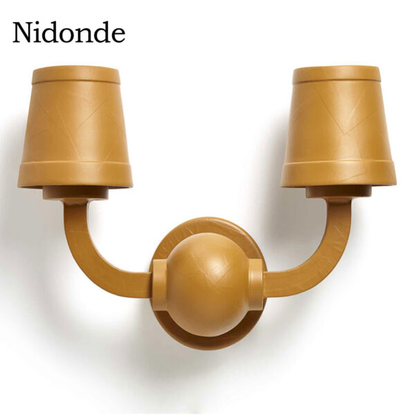 Nidonde Wooden LED Wall Sconce, Wall Mounted Lamp,Wooden Night Light with Rechargeable Battery Operated 360°Rotate